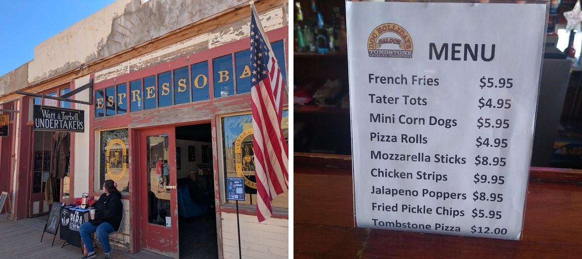 Doc Hollidays Saloon Menu